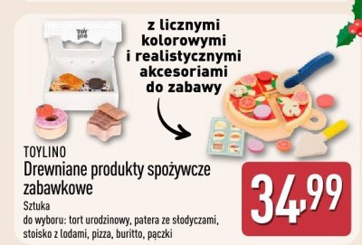 Drewniane produkty spożywcze zabawkowe TOYLINO promocja w Aldi