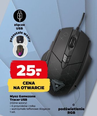 Mysz Gamezone Tracer USB (różne wzory) promocja w Netto