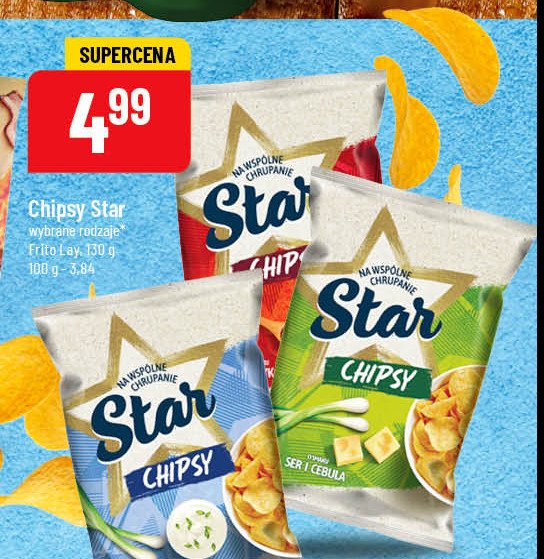 Chipsy ser- cebula Star chips Frito lay star promocja