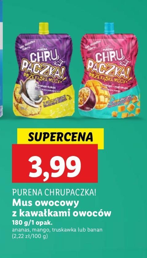 Mus truskawka-banan-chia Purena chru paczka! promocja