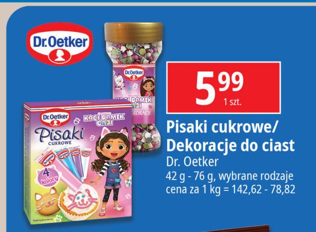 Mix dekoracji koci domek gabi Dr. oetker promocja w Leclerc