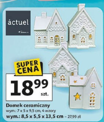 Domek ceramiczny wym. 7 x 5 x 9.5 cm, 4 wzory wym.: 8,5 x 5,5 x 13,5 cm - 27.99 zł promocja w Auchan