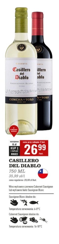 Wino CASILLERO DEL DIABLO SAUVIGNON BLANC promocja