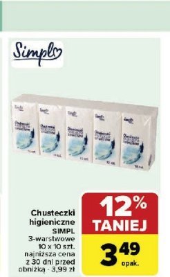 Chusteczki higieniczne Simpl promocja