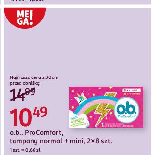 Tampony normal + mini O.b. procomfort promocja