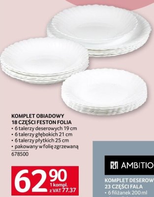Komplet obiadowy Feston Folia 18 części promocja w Selgros