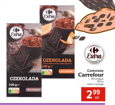 Czekolada 70% cacao ze skórką pomarańczową Carrefour extra promocja