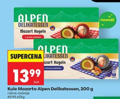Kule Mozarta Alpen Delikatessen, 200 g promocja w Biedronka
