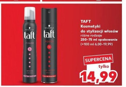 Lakier do włosów mega strong Taft power promocja