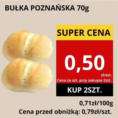 Bułka poznańska 70g promocja w Supeco