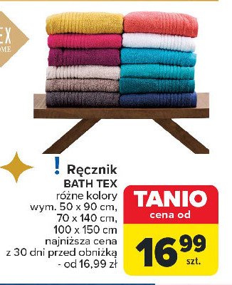 Ręcznik 100 x 150 cm Tex promocja w Carrefour Market