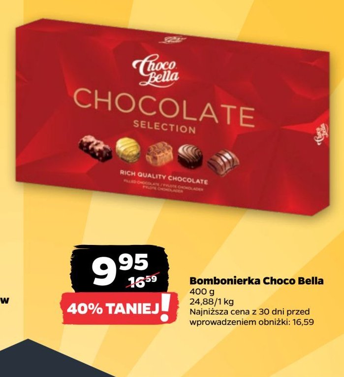 Bombonierka chocolate selection Chocobella promocja w Netto