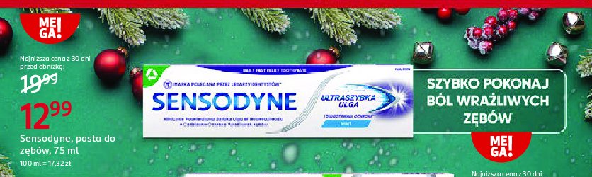 Pasta do zębów mint Sensodyne ultraszybka ulga promocja