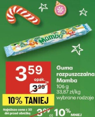 Guma rozpuszczalna Mamba 106g wybrane rodzaje promocja w Delikatesy Centrum