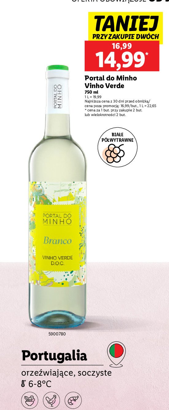 Wino Vinho verde portal do minho promocja w Lidl