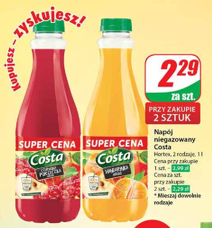 Napój mandarynka Costa promocja