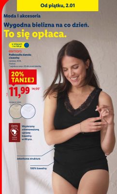 Podkoszulka damska z bawełny Esmara promocja w Lidl
