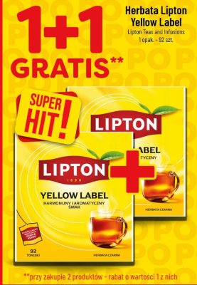 Herbata Yellow Label 1+1 GRATIS promocja w POLOmarket