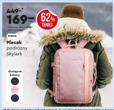 Plecak podróżny Skylark WINGS promocja w Biedronka