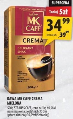Kawa MK Cafe Crema mielona promocja w Arhelan