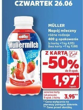 Napój mleczny truskawkowy Mullermilk promocja