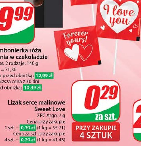 Lizak sweet love Argo promocja