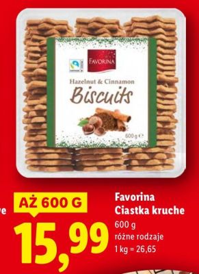 Ciastka kruche Favorina promocja w Lidl