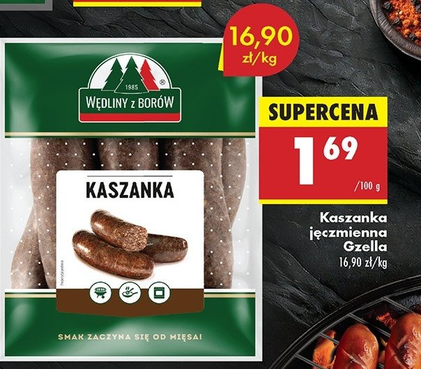 Kaszanka jęczmienna Gzella promocja w Biedronka