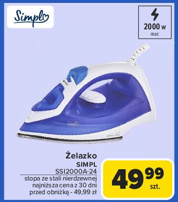 Żelazko ssi2000a-24 Simpl promocja w Carrefour Market