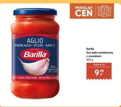 Sos Aglio pomidorowy z czosnkiem promocja w Biedronka