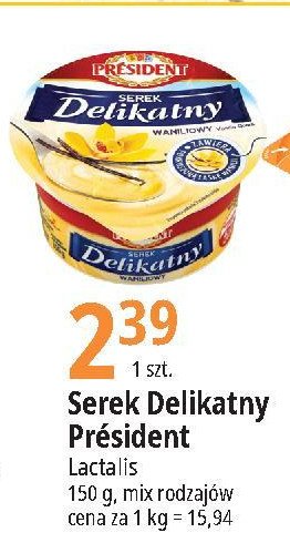 Serek delikatny waniliowy President promocja