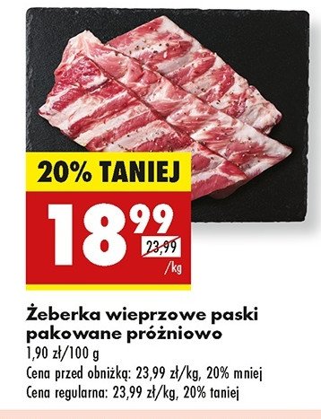 Żeberka wieprzowe paski promocja