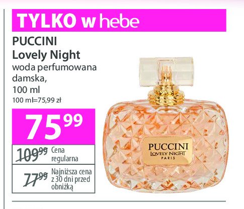 Woda perfumowana Puccini lovely night promocja