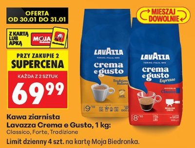 Kawa ziarnista Crema e Gusto 1 kg promocja w Biedronka