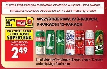 Wszystkie piwa w 8, 9 i 12-pakach promocja w Biedronka
