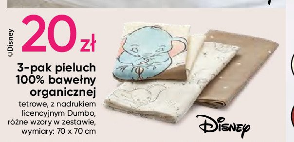 Pieluch bawe艂niane dumbo 70 x 70 cm promocja