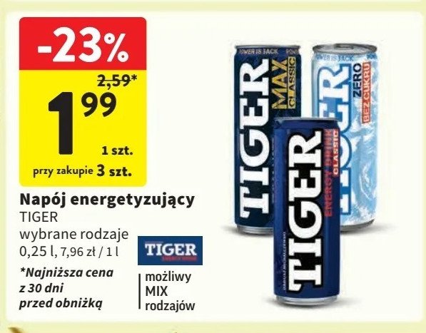 Napój max caffeine Tiger energy drink promocja