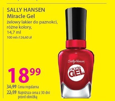 Lakier do paznokci czerwony Sally hansen miracle gel promocja w Hebe