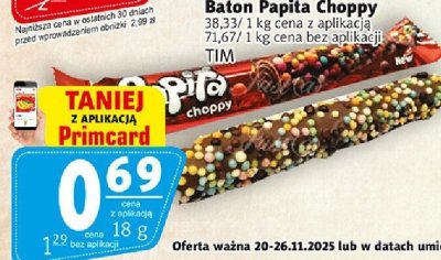 Baton Papita Choppy TIM promocja w Prim Market
