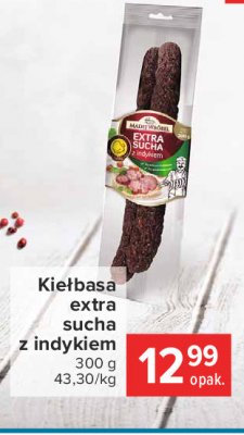 Kiełbasa extra sucha z indykiem Madej & wróbel promocja