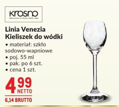 Kieliszek do wódki Linia Venezia Krosno promocja w Makro