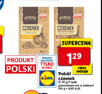 Czosnek w płatkach Oricino promocja