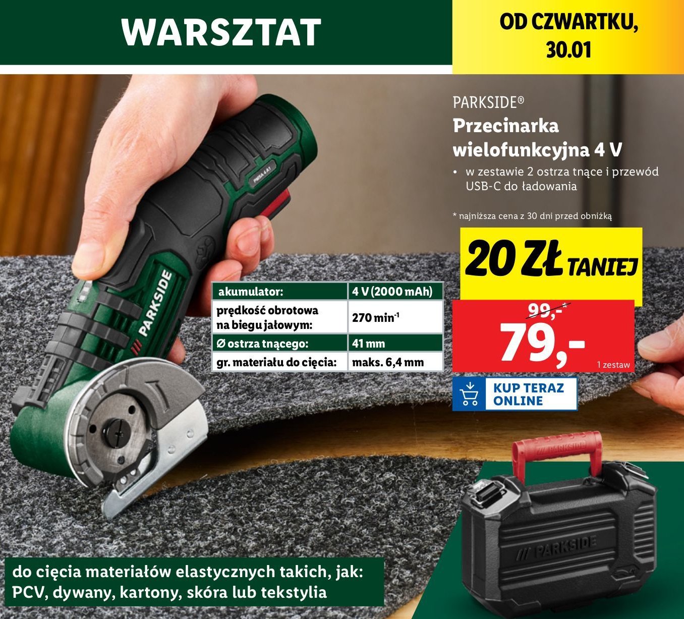 Przecinarka wielofunkcyjna 4v Parkside promocja w Lidl