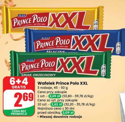 Wafelek Prince Polo XXL smak klasyczny 45-50 g promocja w Dino