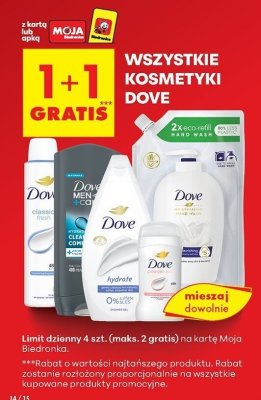 Kosmetyki wszystkie rodzaje 1+1 GRATIS promocja w Biedronka