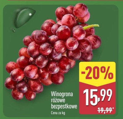 Winogrona różowe bezpestkowe promocja w Aldi