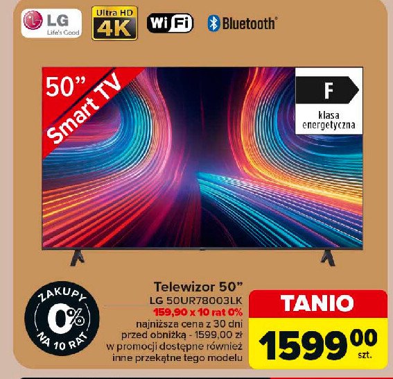 Telewizor 50" 50ur78003lk Lg promocja w Carrefour