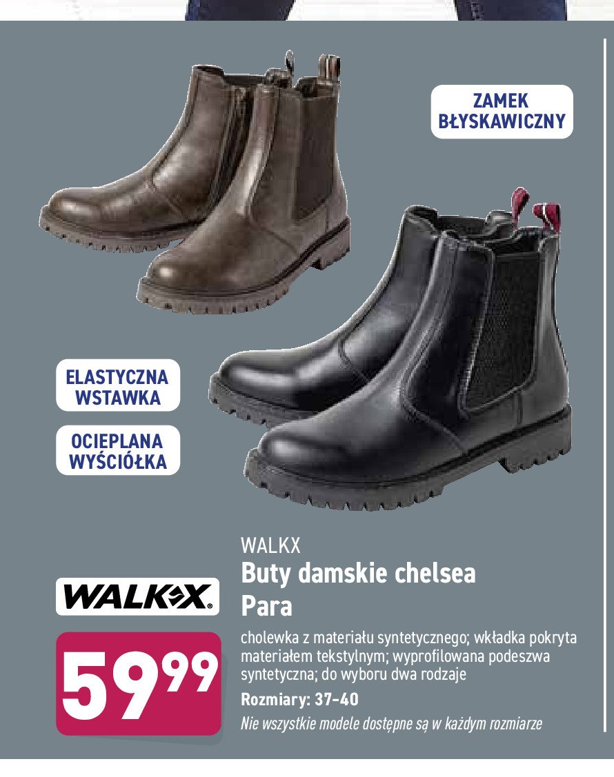 Buty damskie chelsea Walkx promocja