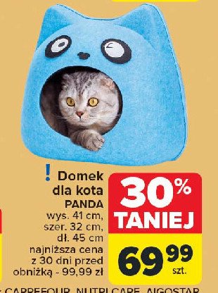 Domek dla kota panda 41 x 32 x 45 cm promocja w Carrefour Market