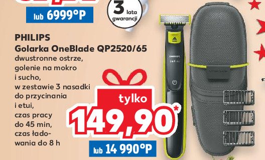 Golarka hybrydowa qp2520/65 Philips oneblade promocja